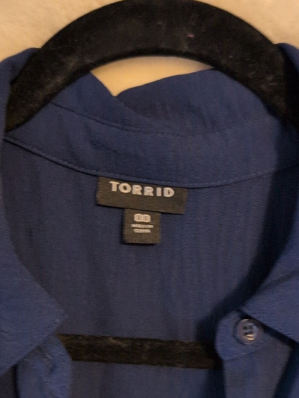 torrid Navy Button-Front Drawstring Midi Dress - Picture 5 of 8